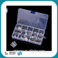 Clear Adjustable Jewelry Bead Organizer Box plastic Storage Container Case with Removable Dividers(15 & 10Grids)